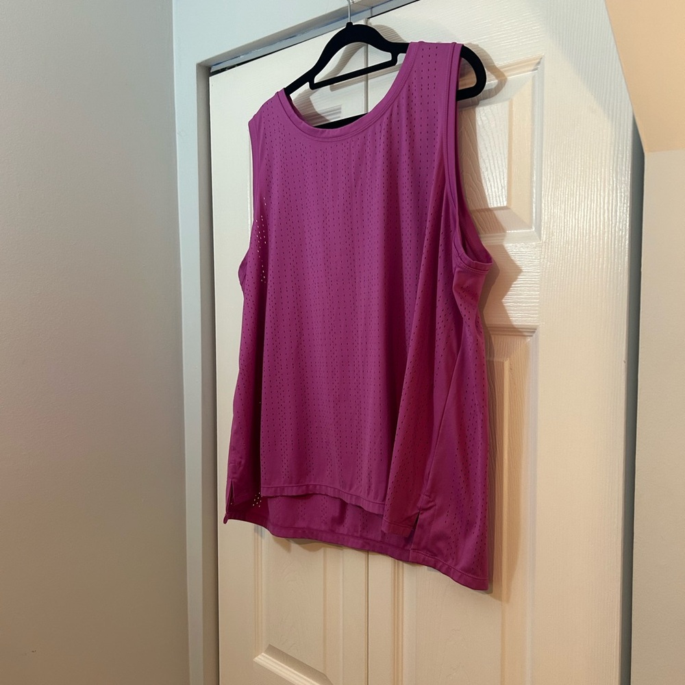 Member’s Mark Plus Size XXL Hot Pink Perforated Athletic Tank Top